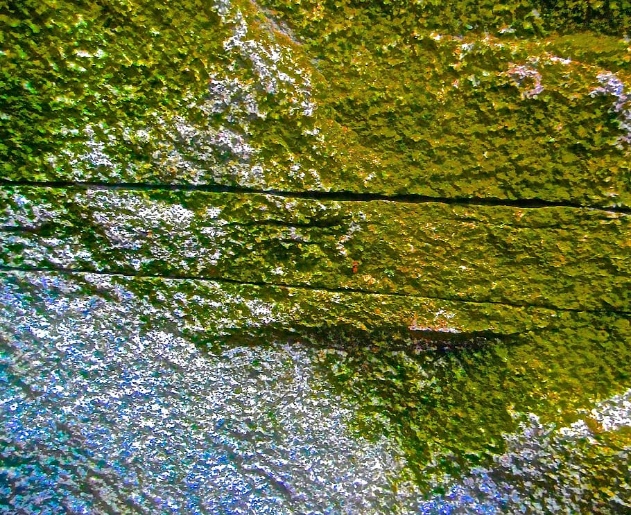 moss, stone, mountain, green, natural art, plant, full frame HD wallpaper