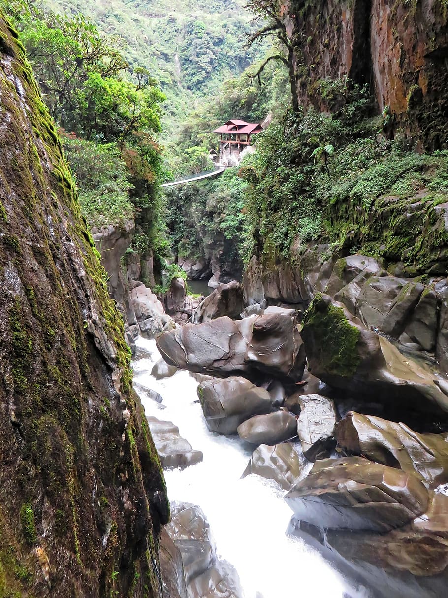 Ecuador, Rio Verde, Cascade, Torrent, ravine, vertigo, altitude