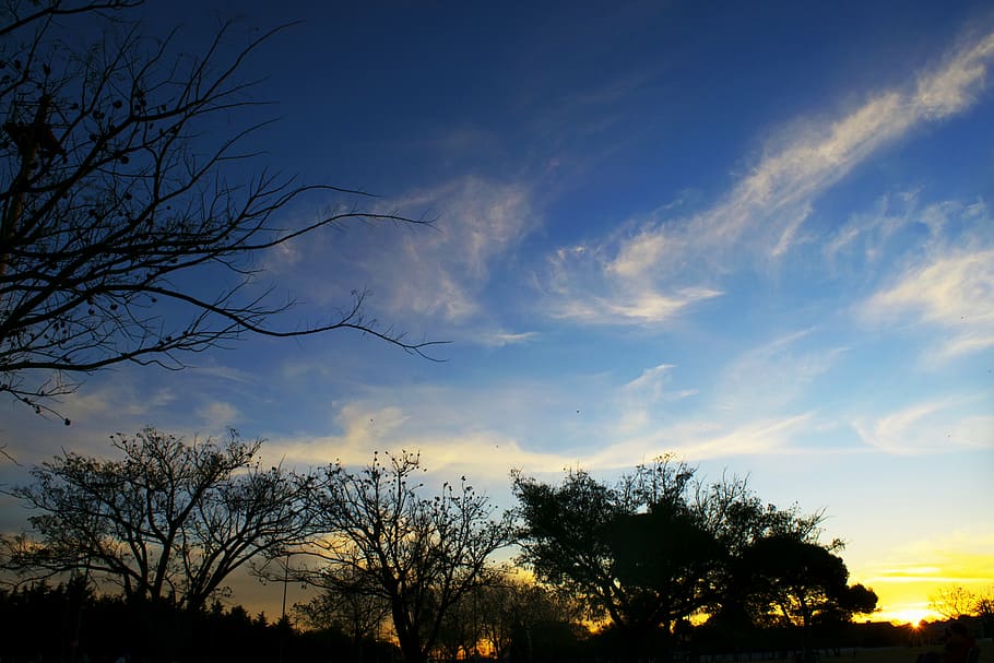 sunset, sky, light, dark clouds, calm, evening sun, landscape HD wallpaper