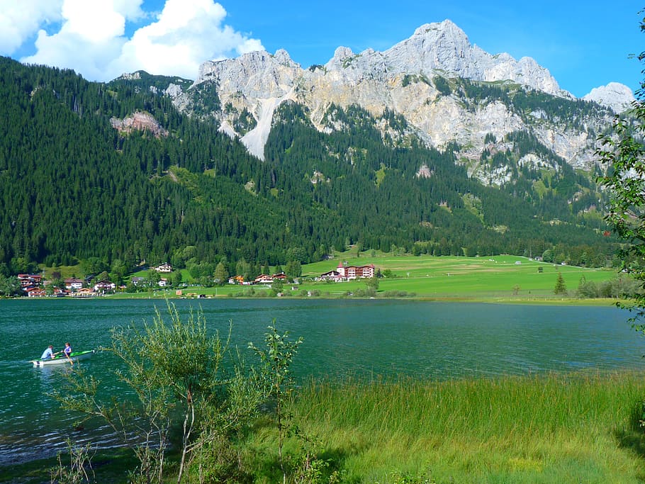 Haldensee, Lake, Mountains, Water, landscape, nature, tannheimertal, HD wallpaper