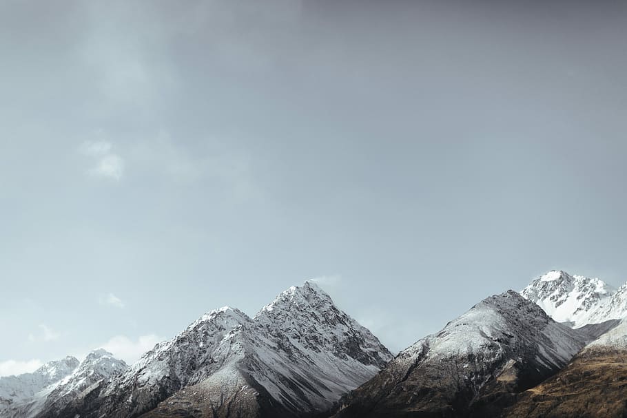 photo of mountain alps, white and gray snowy mountain during daytime HD wallpaper