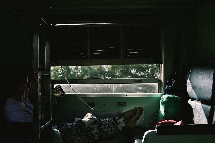 woman lying in bench, woman lean on chair beside open door, window HD wallpaper