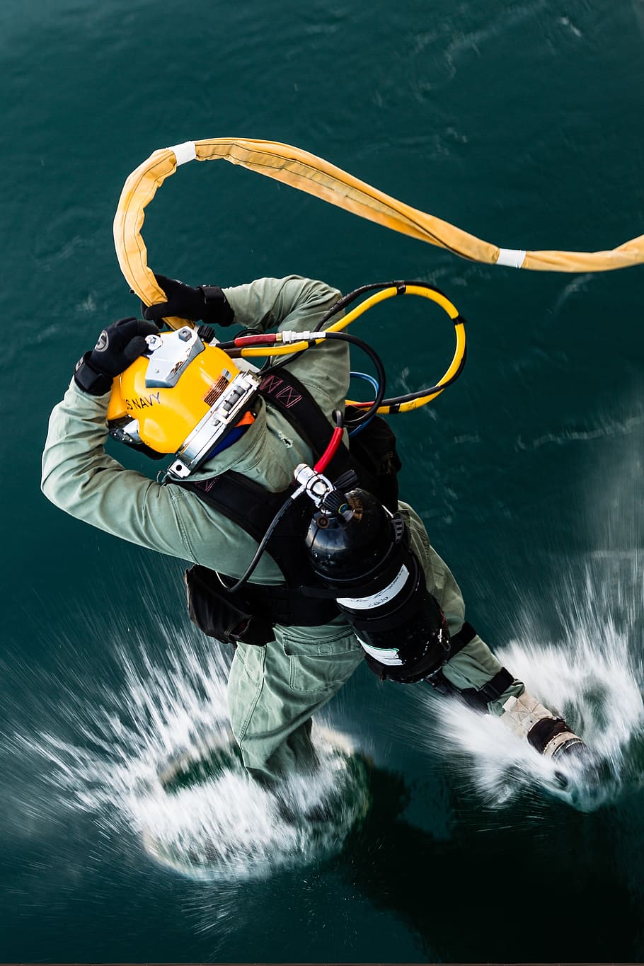 diver, navy, training, equipment, water, entry, military, exercise HD wallpaper