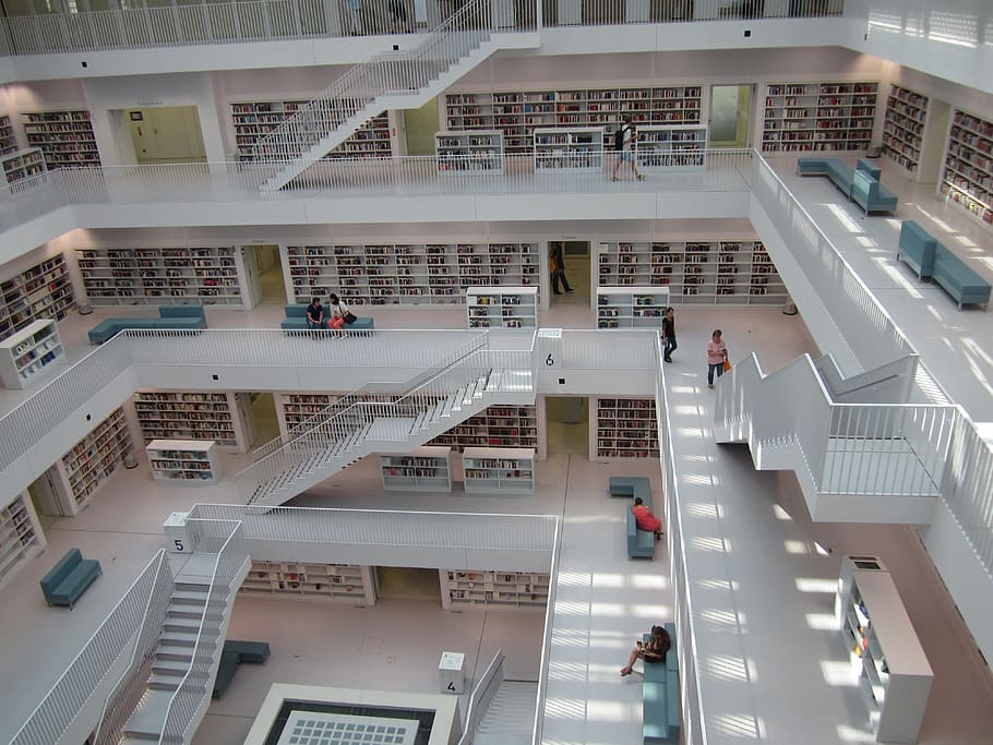 Architecture, City, Library, Stuttgart, city library, books HD wallpaper
