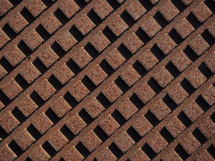 brown brick digital wallpaper, rust, rusty, grid, array, pattern HD wallpaper