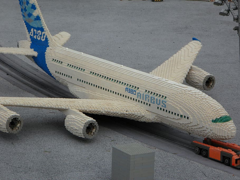 white lego airliner, legoland, aircraft, from lego, lego blocks