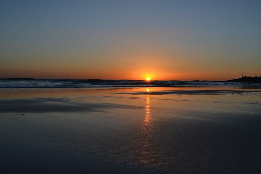 beach, sunset, sky, water, sea, scenics - nature, beauty in nature HD wallpaper