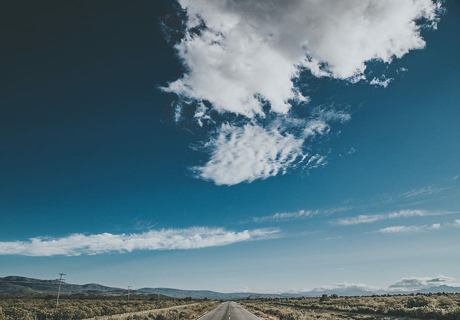 gray road under cloudy sky, gray asphalt road under blue and white cloudy sky during daytime HD wallpaper