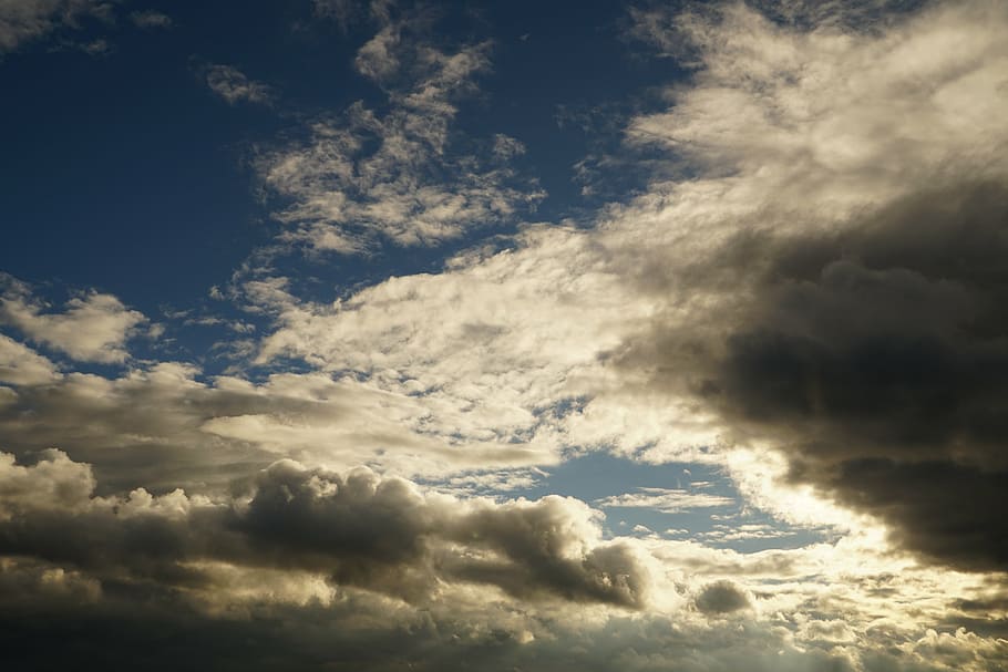 clouded sky, cumulus clouds, cloud - sky, beauty in nature HD wallpaper