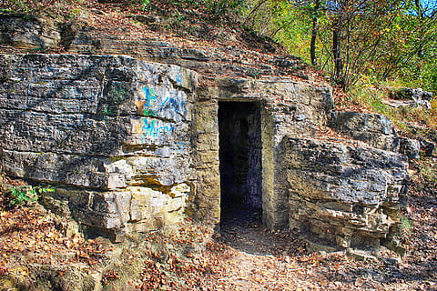 gray concrete cave, dragon's lair, input, limestone, mystical HD wallpaper