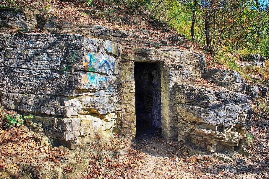 gray concrete cave, dragon's lair, input, limestone, mystical HD wallpaper