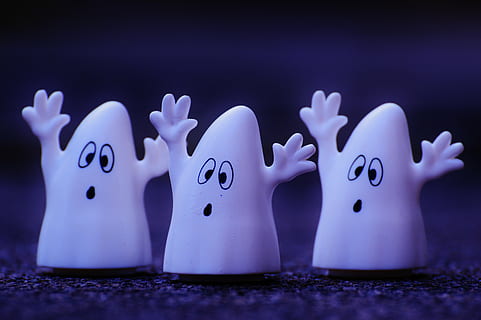 three ghost characters illustration, ghosts, funny, plastic HD wallpaper
