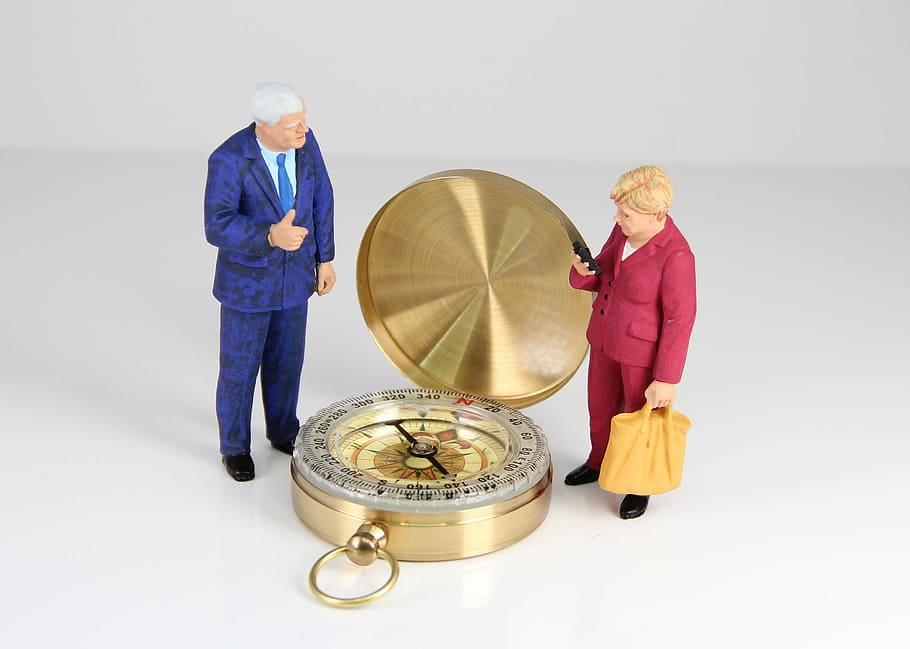 compass, direction, miniature figures, policy, merkel, seehofer HD wallpaper