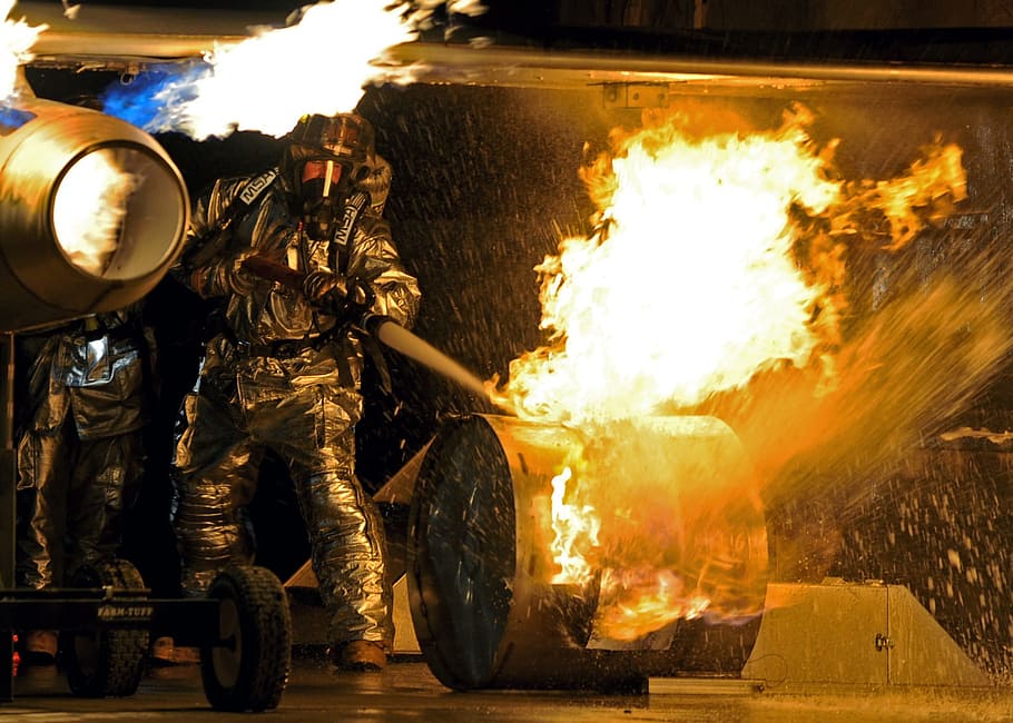 Firefighter, Training, Live, controlled, protection, danger HD wallpaper