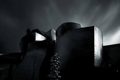 grayscale photo of concrete structure, grayscale photography of structure HD wallpaper