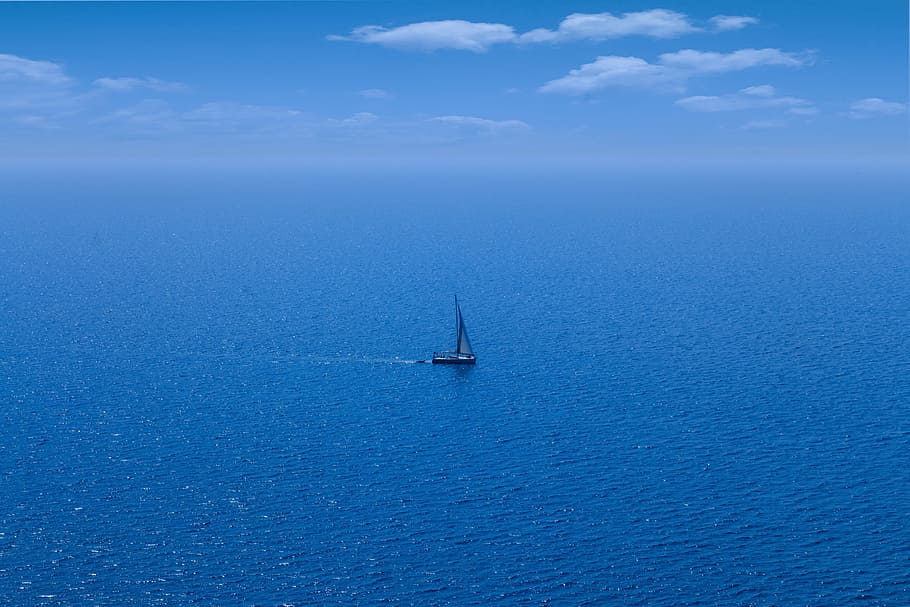 sailing boat on body of water, Sea, Sardinia, View, Holiday, sea ​​view, HD wallpaper