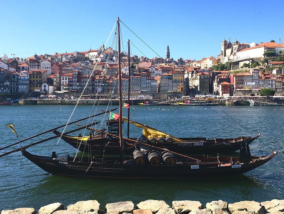 Boat, Portugal, Water, Douro, porto, river, tourism, europe, HD wallpaper