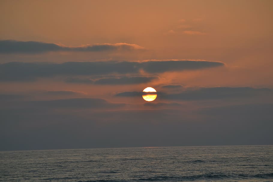 sea, beach, sunset, sky, scenics - nature, beauty in nature HD wallpaper