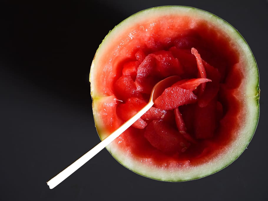 watermelon, summer, spoon, material, food and drink, healthy eating HD wallpaper