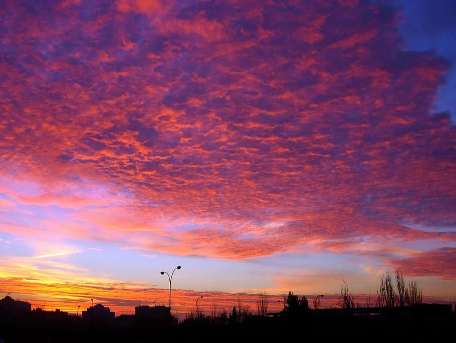 madrid, dawn, clouds, sky, light, wallpaper, contrast, heaven HD wallpaper