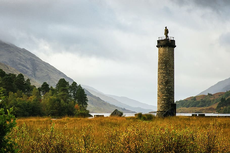 glenfinnan, monument, scotland, highlands, landmark, historical, HD wallpaper