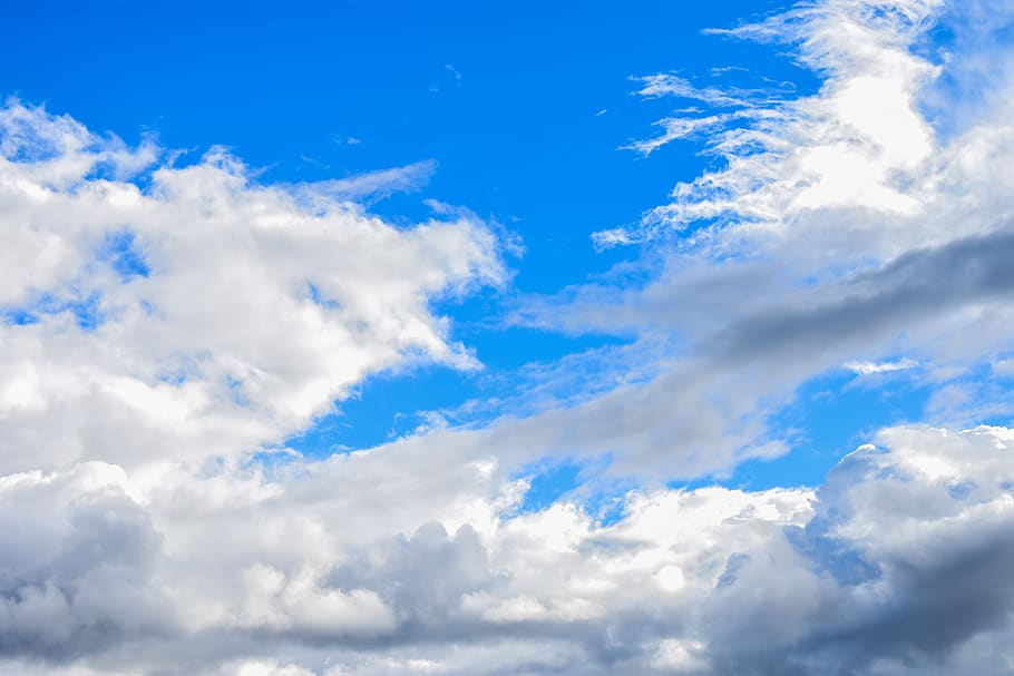 nature, summer, cloud cover, fluffy, cloud - sky, blue, beauty in nature HD wallpaper