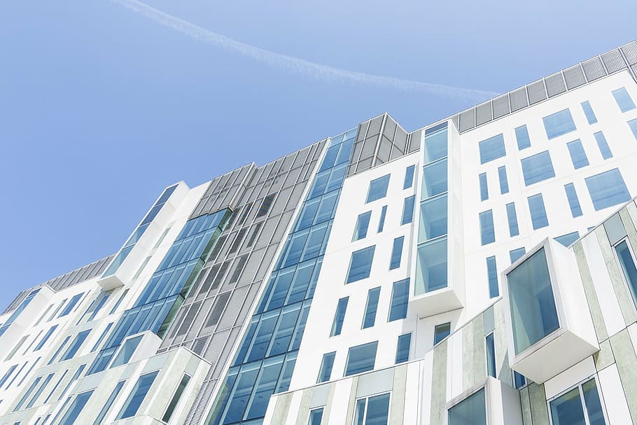low angle photography of white and gray building, architecture HD wallpaper
