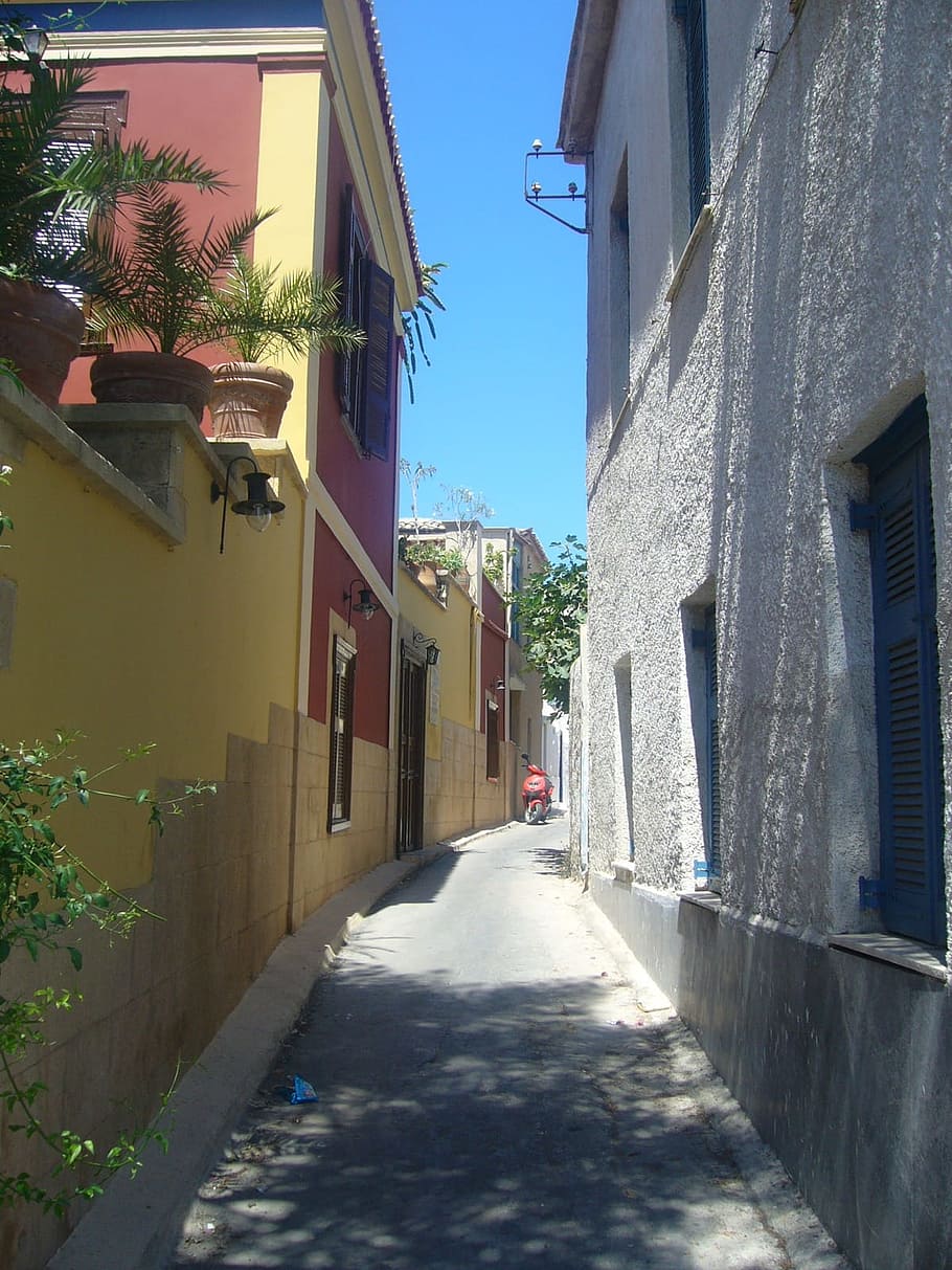 Greece, Summer, Street, Engine, Building, house, building exterior HD wallpaper