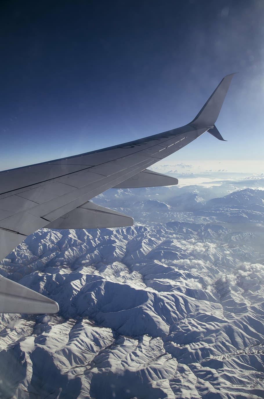 wing, flight, airplane, mountains, height, aerial, view, fly HD wallpaper