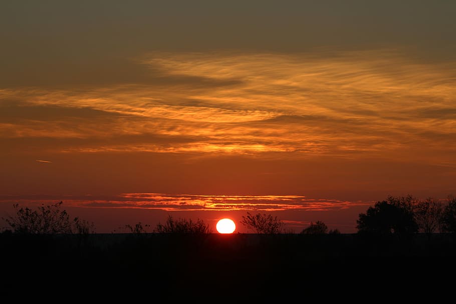 Sunset, Cloud, In The Evening, sky, silhouette, nature, scenics HD wallpaper