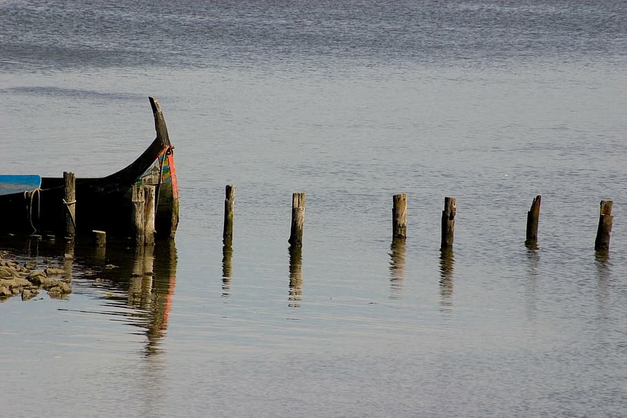 aveiro, ria de aveiro, portugal, boat, river, water, reflection, HD wallpaper