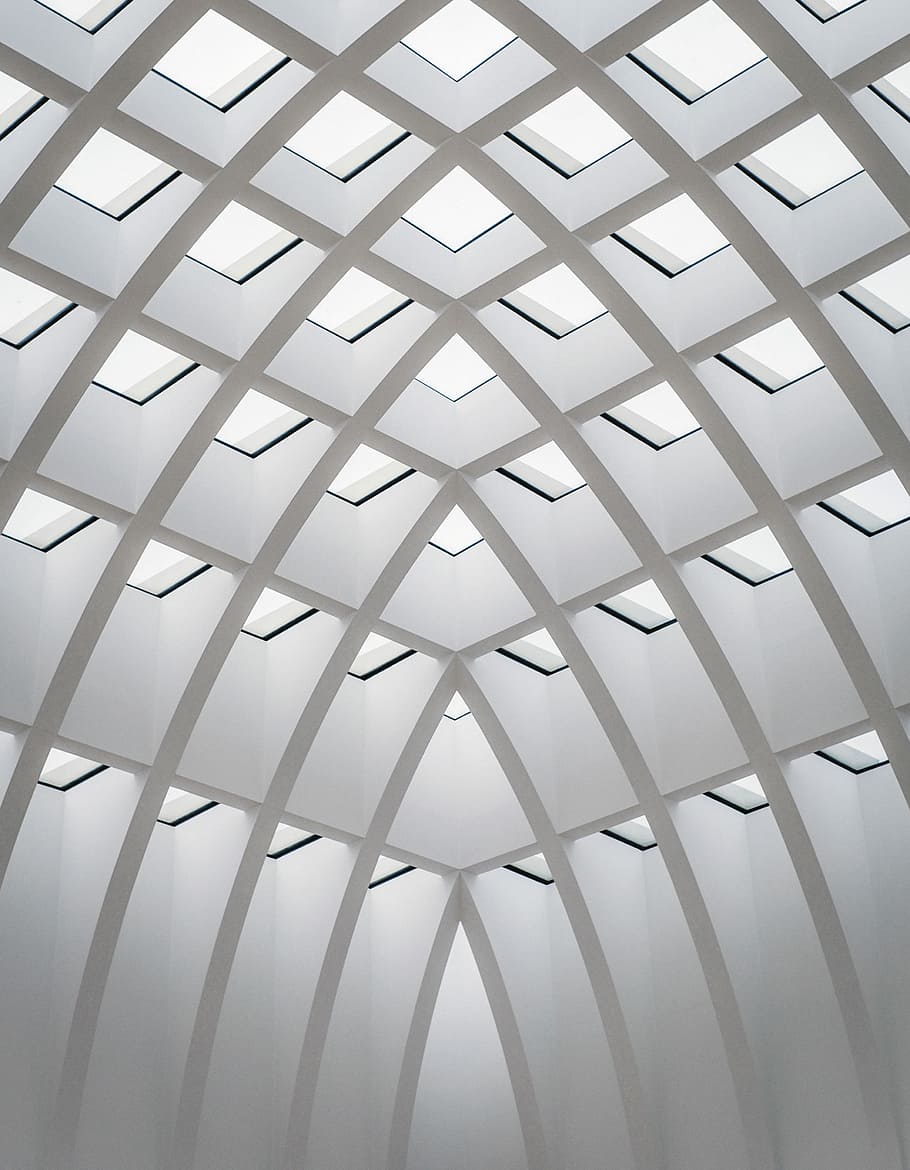 photo of white concrete building interior, untitled, window, architecture HD wallpaper