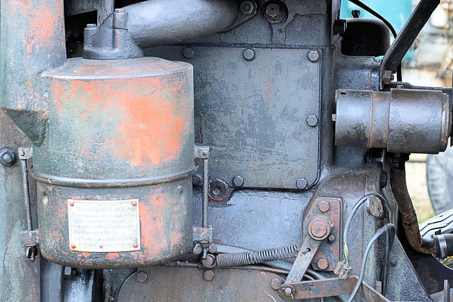 Motor, Old, Historically, Machine, agricultural machine, industry HD wallpaper