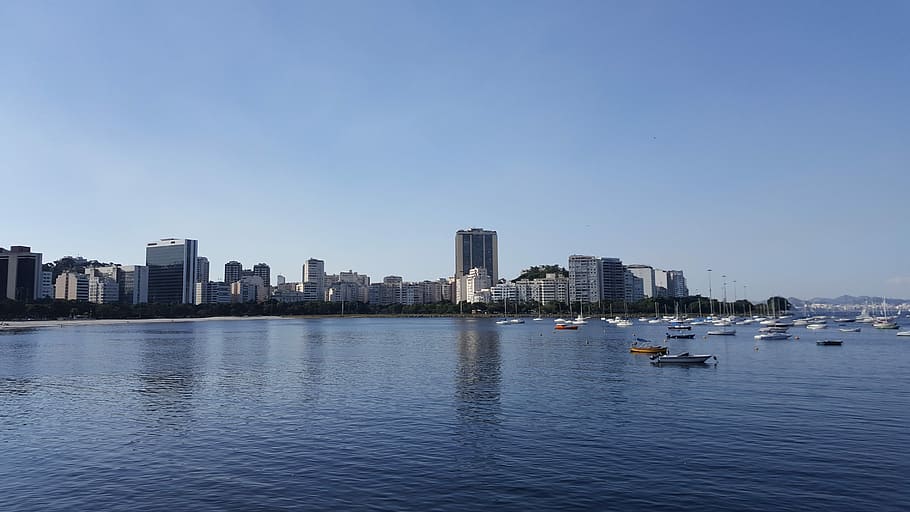 Rio De Janeiro, Sugar Loaf, Sea, cityscape, urban skyline, skyscraper, HD wallpaper