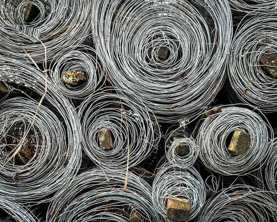 gray wire lot, untitled, spirals, abstract, grey, full frame HD wallpaper