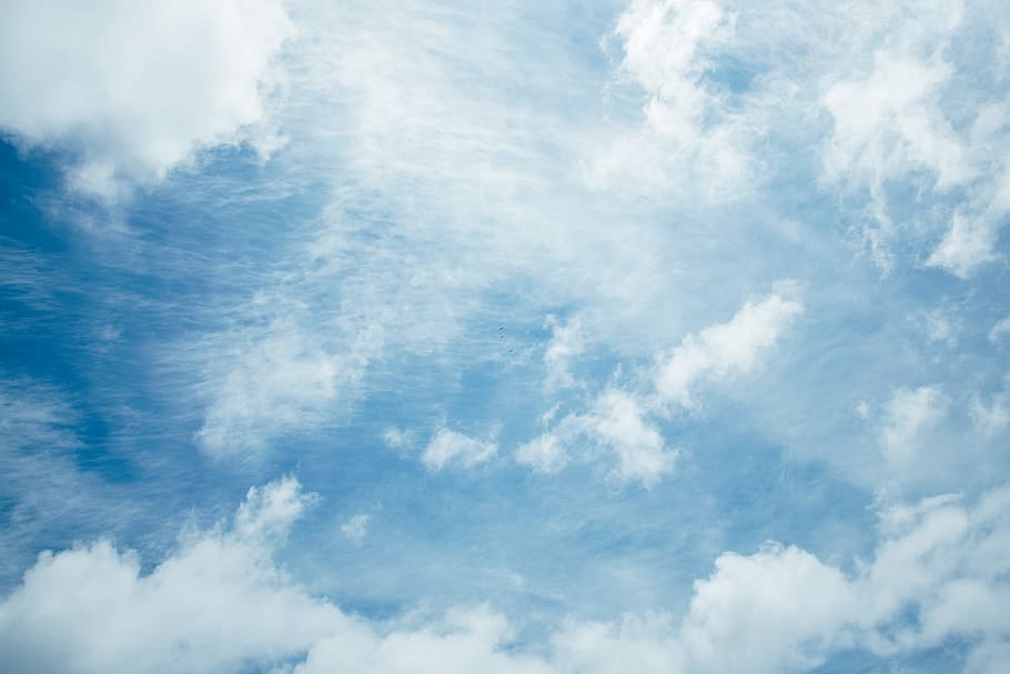 blue sky with clouds, SKY, nature, weather, air, day, backgrounds, HD wallpaper