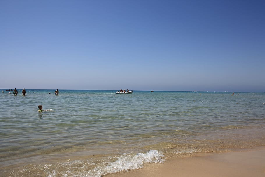 sea, beach, water, sky, land, nautical vessel, horizon over water HD wallpaper