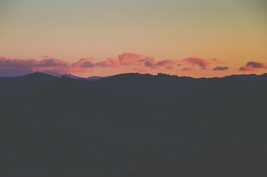 silhouette photography of mountain, nature, landscape, shadow HD wallpaper