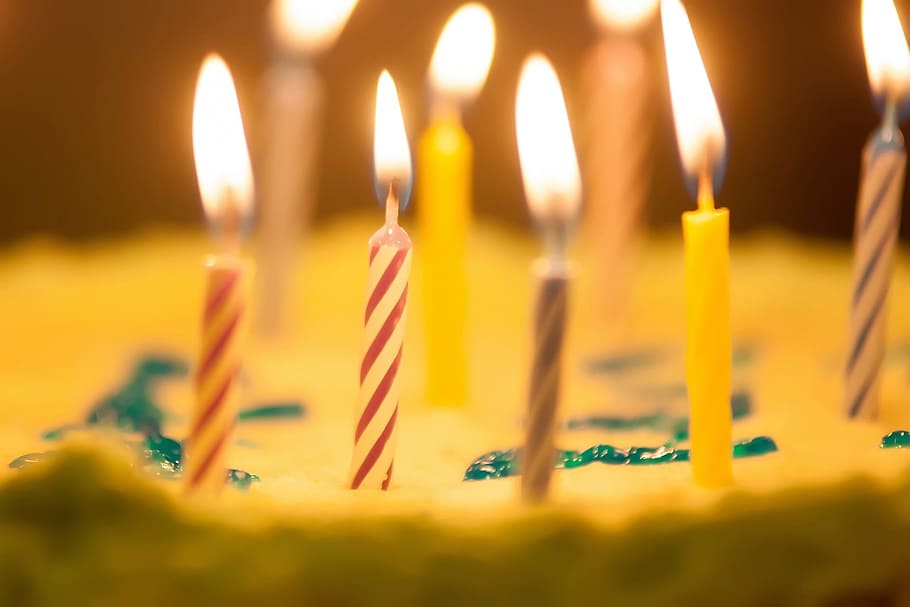 shallow focus photography of candles, space, alight, background HD wallpaper
