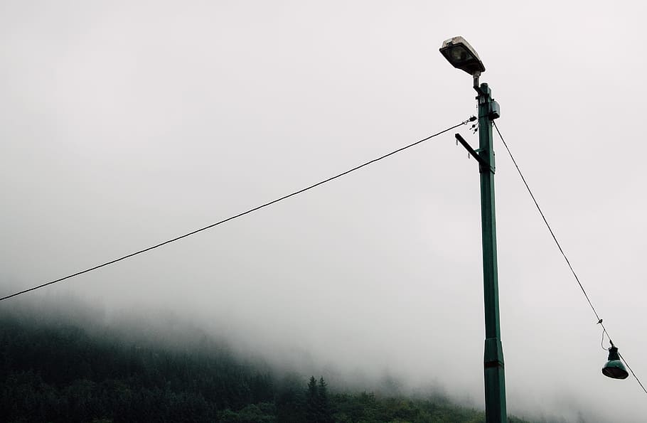 grey lamppost, grayscale photography of post lamp, light, macro photography HD wallpaper