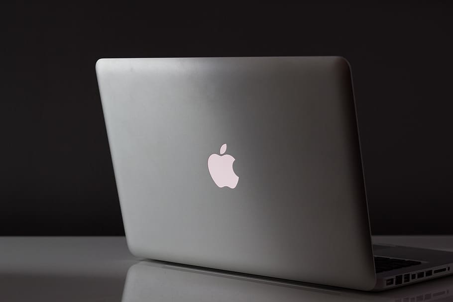 silver MacBook turn on, apple, computer, screen, laptop, notebook HD wallpaper