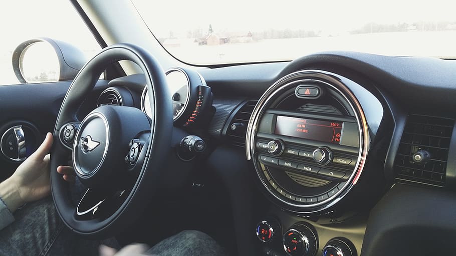 person driving vehicle during daytime, Mini One, Car, Steering Wheel HD wallpaper