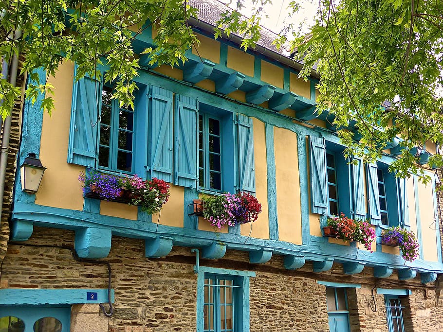 half timbered, windows, historic, medieval, traditional, facade HD wallpaper