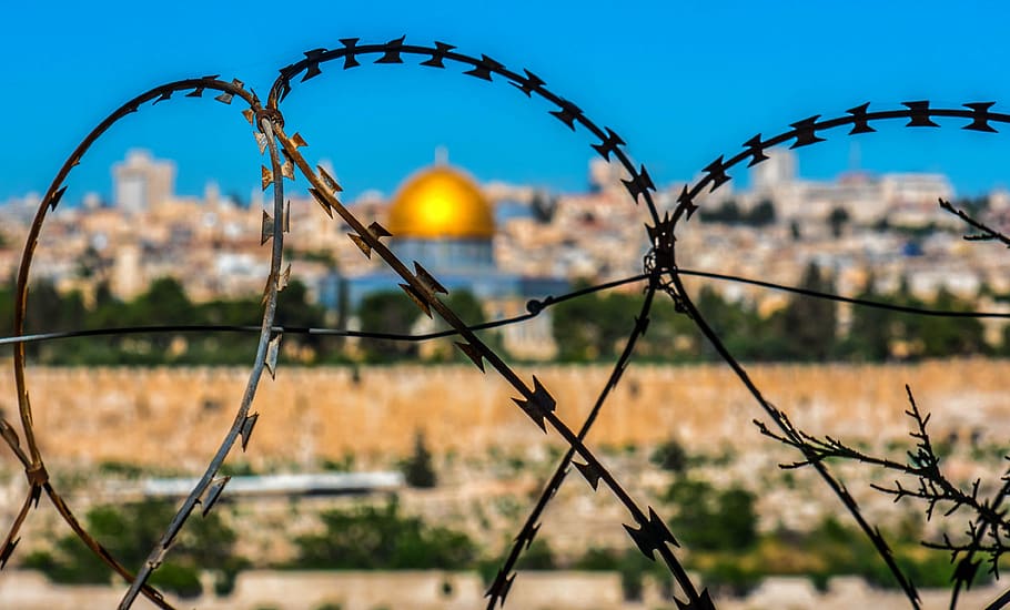 black barb wires, barbed wire, jerusalem, holy land, temple, israel, HD wallpaper