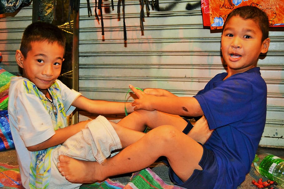 children, kids, street, bangkok, thailand, childhood, cute