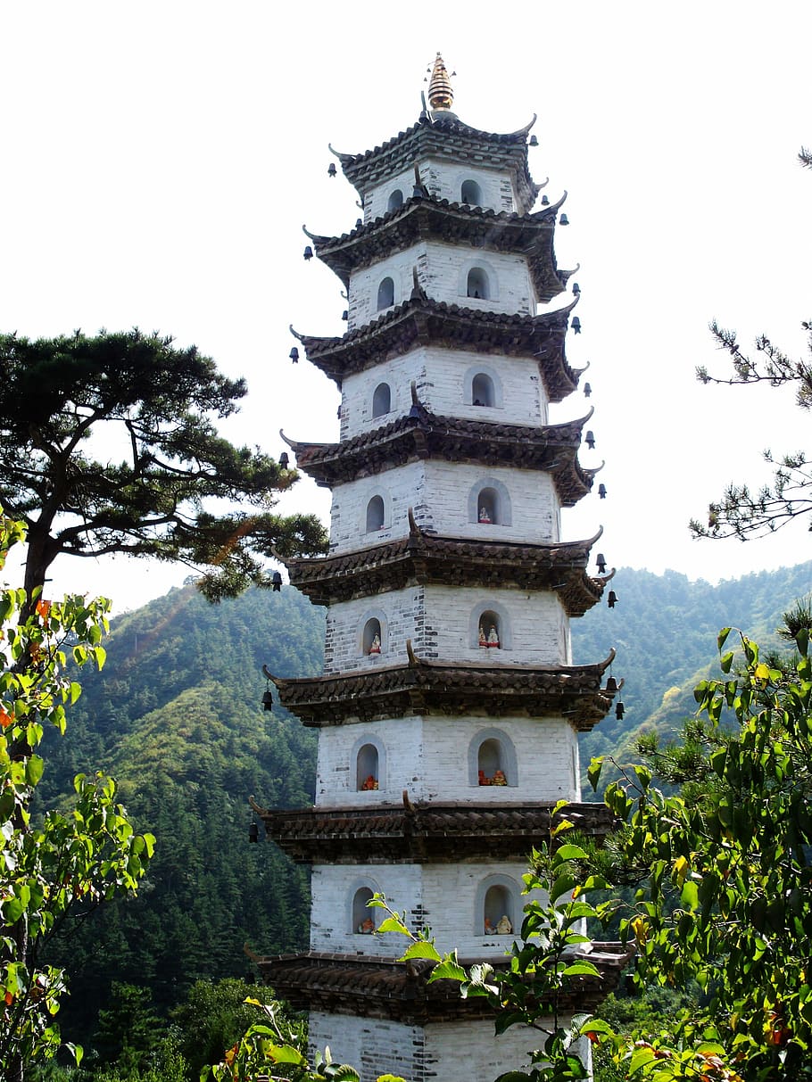 tower, stupa, the scenery, mountain, buddhism, religion, monastery HD wallpaper