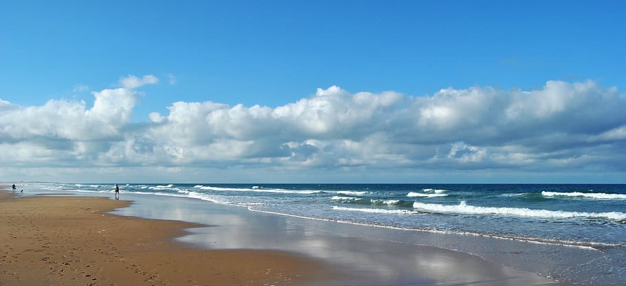 cadiz, conil, beach, andalusia, costa, landscape, summer, sea, HD wallpaper