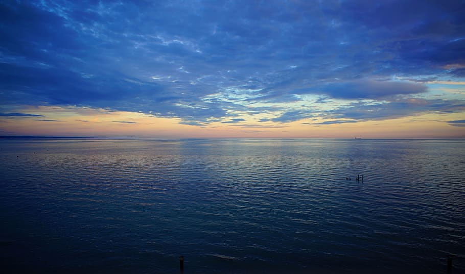 sunset, nature, waters, dawn, sky, tranquility, beauty in nature HD wallpaper