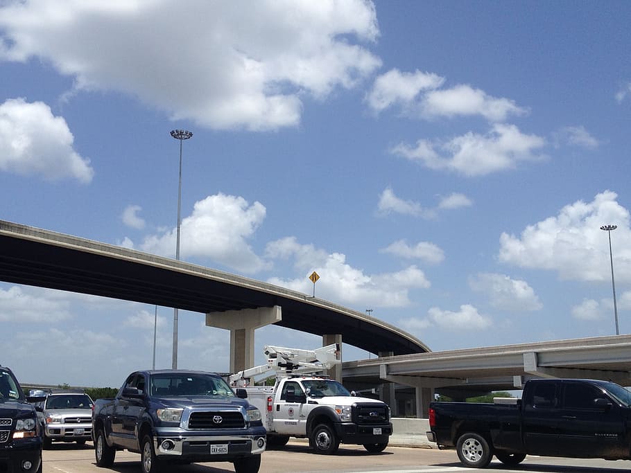 sky, highway, trucks, austin, transportation, mode of transportation HD wallpaper
