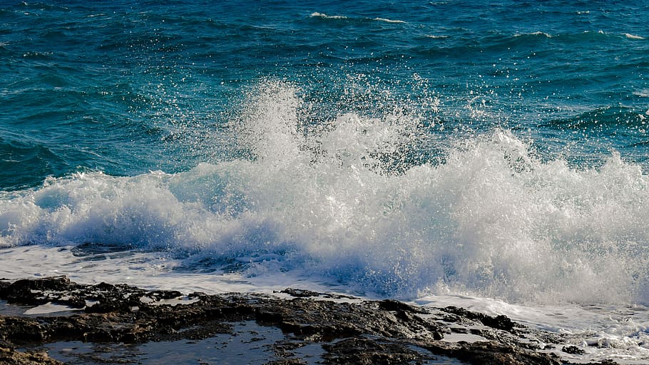 water, sea, ocean, wave, splash, nature, spray, splashing, motion HD wallpaper